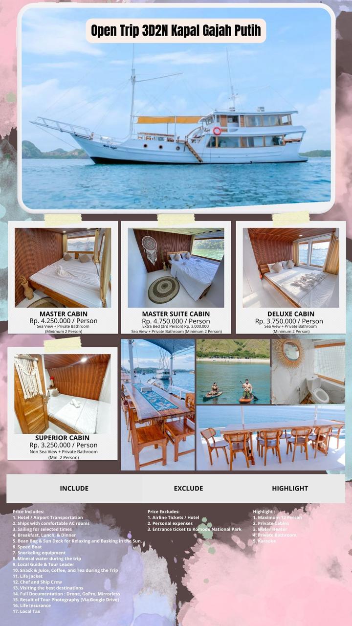OPEN TRIP 3D2N - KAPAL GAJAH PUTIH